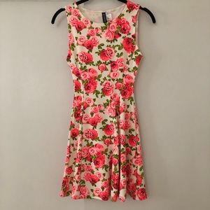 H&m floral pink rose dress
